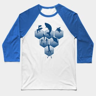 Sea Creatures and Monsters Baseball T-Shirt